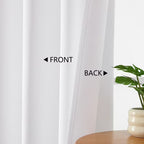 MKHILL Vela Pure White Blackout Tier Curtains 36 Inch Length 2 Panels