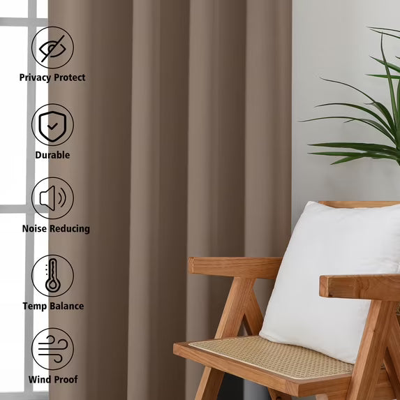 MKHILL Vela Barley Blackout Tier Curtains 24 Inch 2 Panels