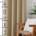 MKHILL Grommet Blackout Curtains, 2 Panels - Taupe - product detail