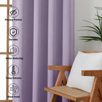 MKHILL Vela Lavender Blackout Tier Curtains 24 Inch Length 2 Panels