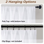 MKHILL Vela Pure White Blackout Tier Curtains 36 Inch Length 2 Panels