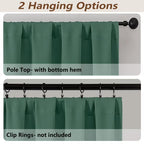 MKHILL Vela Ever Green Blackout Thermal Tier Curtains 2 Panels， 30"W x 24"L