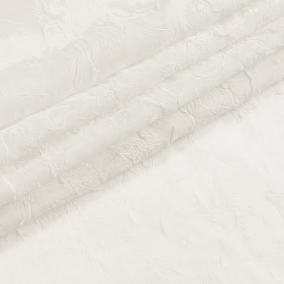 MKHILL 42x84 Ivory Crushed Sheer Curtains 2 Panels Set