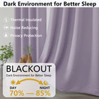 MKHILL Grommet Blackout Curtains, 2 Panels - Lavender - product detail