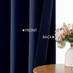 MKHILL Grommet Blackout Curtains, 2 Panels - Navy - product detail
