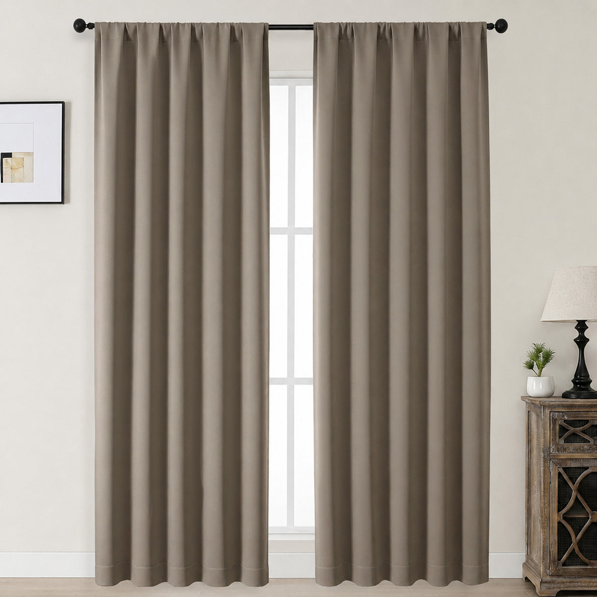 MKHILL Aether Blackout Curtains, 2 Panels - Latte - 50"W x 90"L - 2 Panels