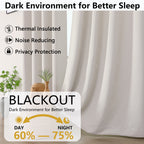 MKHILL Grommet Blackout Curtains, 2 Panels - Natural - product detail