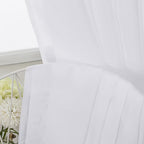 MKHILL 42x84 White Sheer Curtains 2 Panels Set