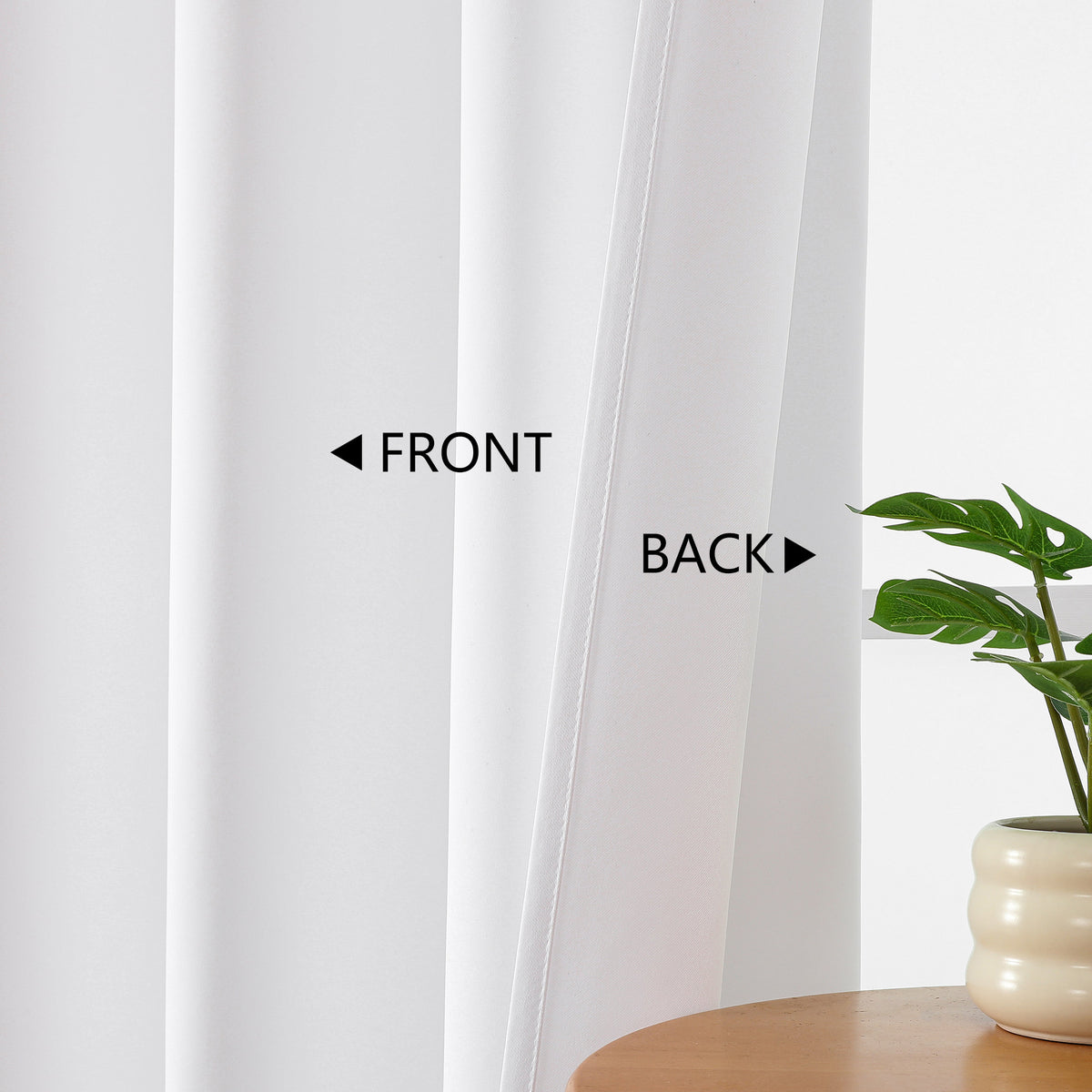 MKHILL Grommet Blackout Curtains, 2 Panels - Pure White - product detail