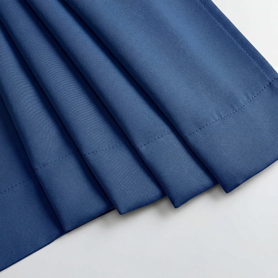 MKHILL Vela Royal Blue Short Blackout Curtains 24 Inch Length 2 Panels
