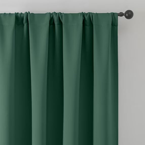 MKHILL Vela Ever Green Blackout Thermal Tier Curtains 2 Panels， 30"W x 24"L