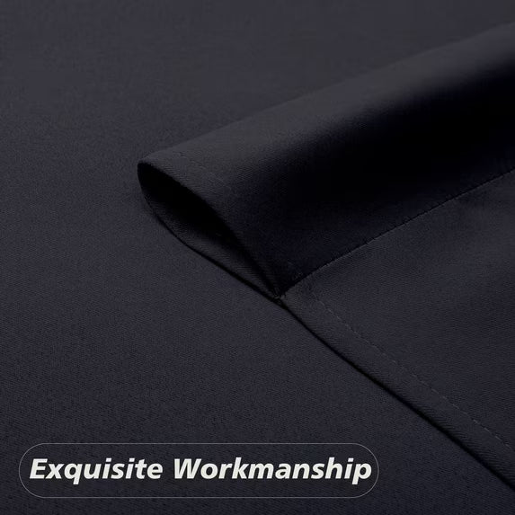 MKHILL Aether Black Blackout Curtains 2 Panels，Each 40" W x 63" L, Black