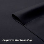 MKHILL Aether Black Blackout Curtains 2 Panels，Each 40" W x 63" L, Black