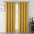 MKHILL Aether Blackout Curtains, 2 Panels - Bright Gold - 40"W x 72"L - 2 Panels