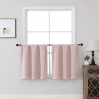 MKHILL Vela Blush Blackout Thermal Tier Curtains 2 Panels