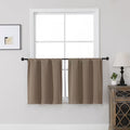 MKHILL Vela Barley Blackout Tier Curtains 24 Inch 2 Panels