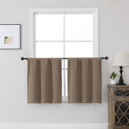 MKHILL Vela Barley Blackout Tier Curtains 24 Inch 2 Panels