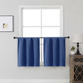 MKHILL Vela Royal Blue Short Blackout Curtains 24 Inch Length 2 Panels