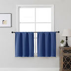 MKHILL Vela Royal Blue Short Blackout Curtains 24 Inch Length 2 Panels