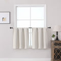 MKHILL Vela Natural Short Blackout Curtains 24 Inch Length 2 Panels