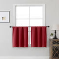 MKHILL Vela Red Short Blackout Curtains 24 Inch Length 2 Panels