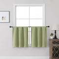 MKHILL Vela Sage Green Short Blackout Curtains 24 Inch 2 Panels Set