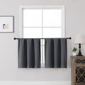 MKHILL Vela Charcoal Short Blackout Curtains 24 Inch 2 Panels