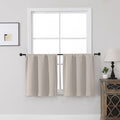 MKHILL Vela Stone Short Blackout Curtains 24 Inch Length 2 Panels