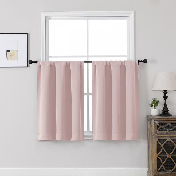 MKHILL Vela Blush Blackout Thermal Tier Curtains 2 Panels