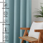 MKHILL Grommet Blackout Curtains, 2 Panels - Aqua - product detail