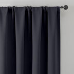 MKHILL Vela Black Blackout Tier Curtains 36 Inch 2 Panels, Thermal Insulated Room Darkening Rod Pocket Cafe