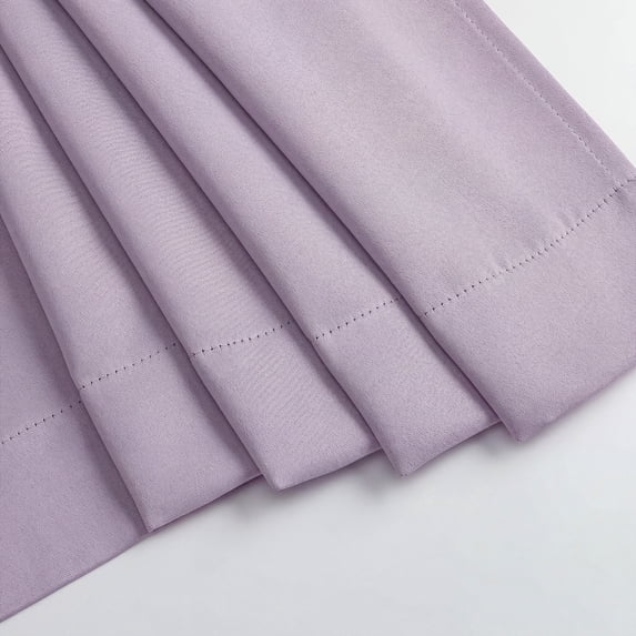 MKHILL Vela Lavender Blackout Tier Curtains 24 Inch Length 2 Panels