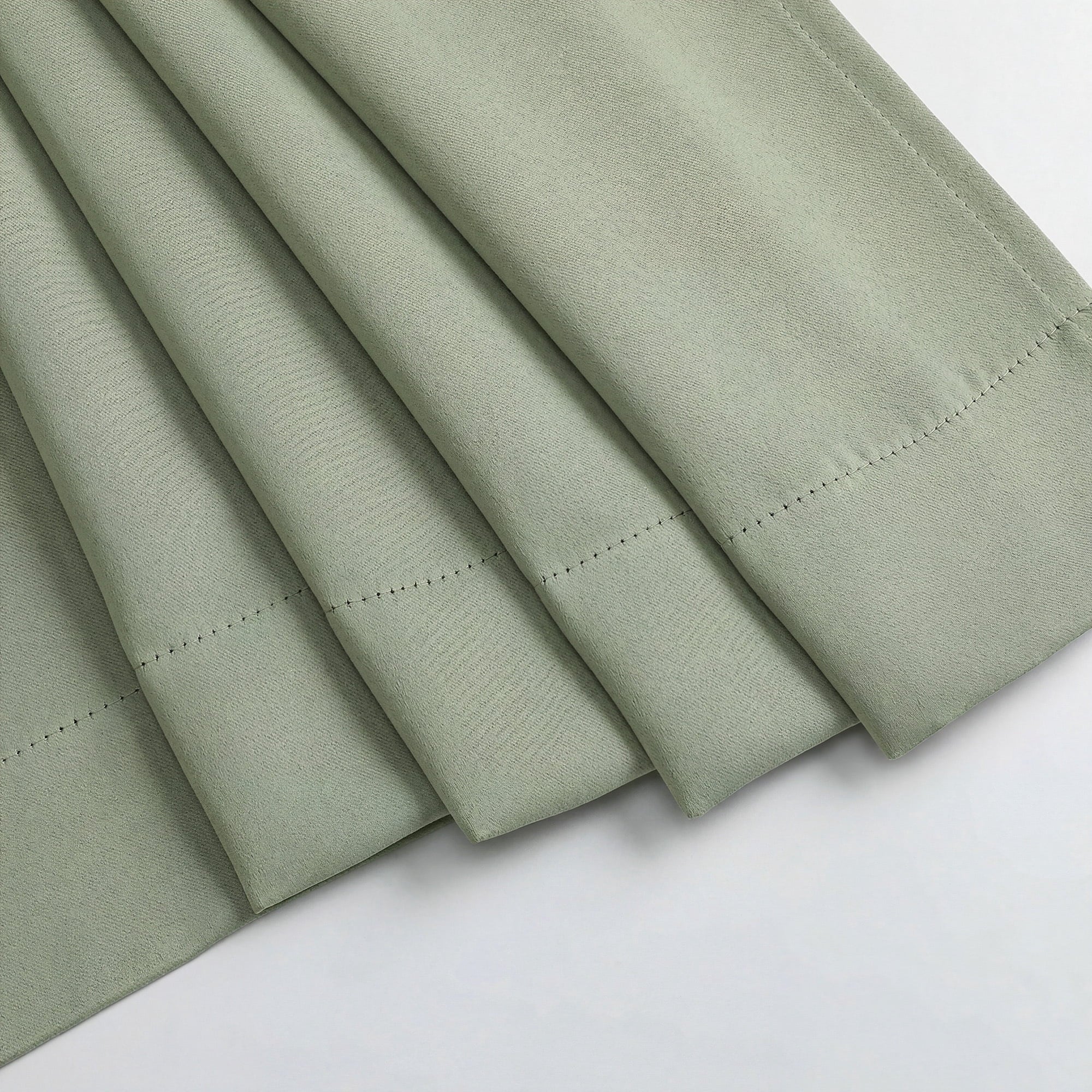 MKHILL Vela Sage Green Short Blackout Curtains 24 Inch 2 Panels Set