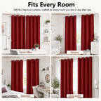 MKHILL Grommet Blackout Curtains, 2 Panels - Red - product detail