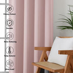 MKHILL Vela Blush Blackout Thermal Tier Curtains 2 Panels