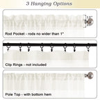 MKHILL 42x84 Ivory Crushed Sheer Curtains 2 Panels Set