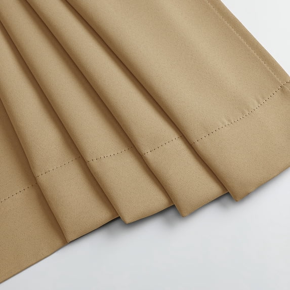 MKHILL Vela Gold Short Blackout Curtains 24 Inch Length 2 Panels