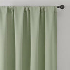 MKHILL Vela Blackout Tier Curtains 24 Inch 2 Panels, Light Green