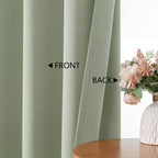 MKHILL Vela Sage Green Short Blackout Curtains 24 Inch 2 Panels Set