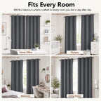 MKHILL Grommet Blackout Curtains, 2 Panels - Charcoal - product detail