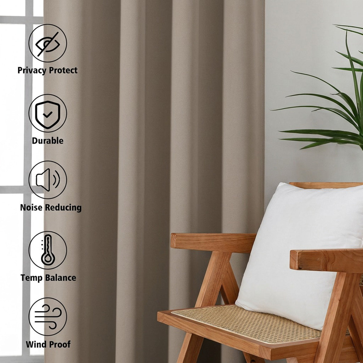 MKHILL Aether Blackout Curtains, 2 Panels - product detail