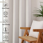 MKHILL Vela Natural Short Blackout Curtains 24 Inch Length 2 Panels
