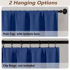 MKHILL Vela Royal Blue Short Blackout Curtains 24 Inch Length 2 Panels