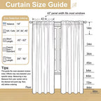 MKHILL 42x84 Ivory Crushed Sheer Curtains 2 Panels Set