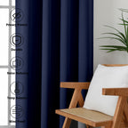 MKHILL Grommet Blackout Curtains, 2 Panels - Navy - product detail