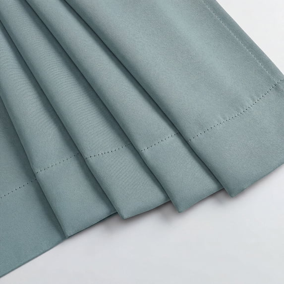 MKHILL Vela Aqua Short Blackout Curtains 36 Inch 2 Panels, Room Darkening Thermal Insulated Rod Pocket Half Window Tier Curtains for Kitchen Sink Bathroom RV Camper