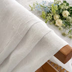 MKHILL 42x84 Ivory Crushed Sheer Curtains 2 Panels Set