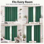 MKHILL Grommet Blackout Curtains, 2 Panels - Ever Green - product detail