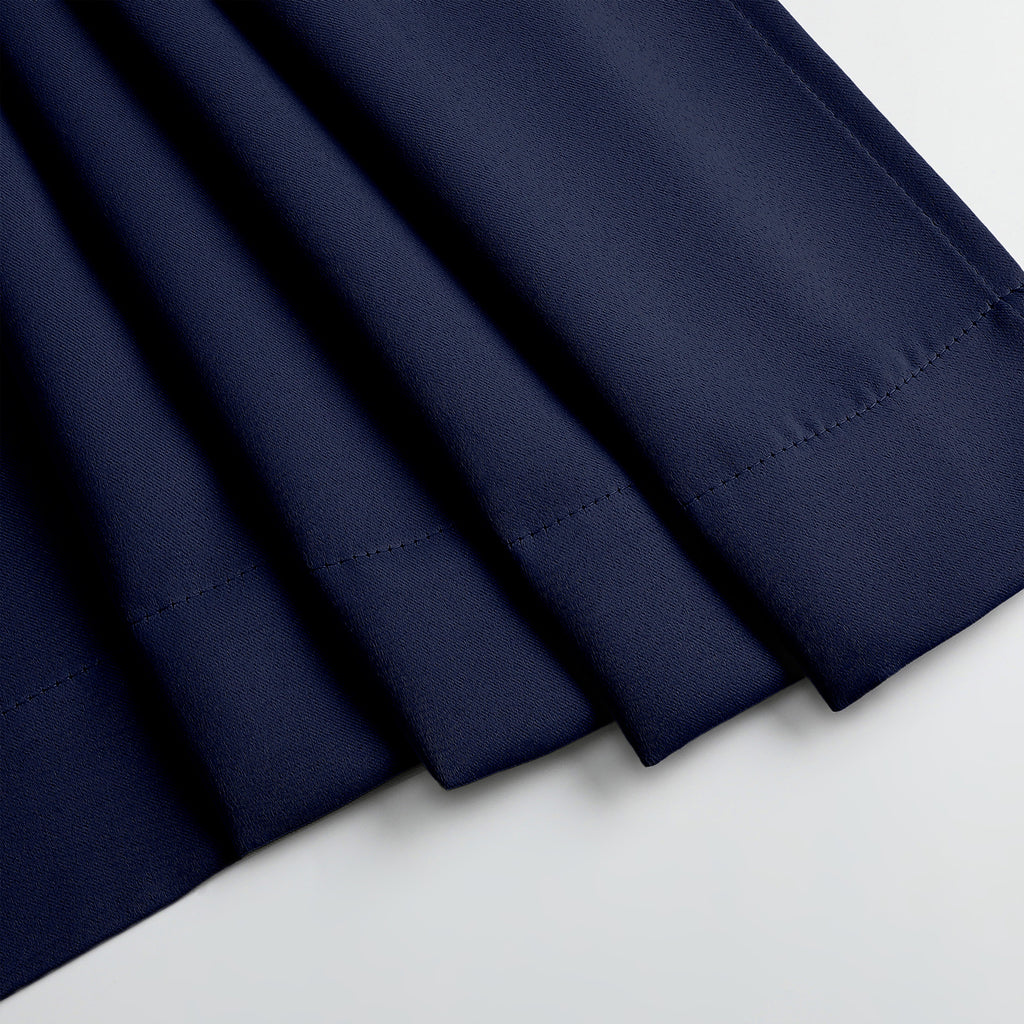 MKHILL Grommet Blackout Curtains, 2 Panels - Navy - product detail