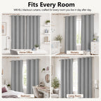 MKHILL Grommet Blackout Curtains, 2 Panels - Grey - product detail